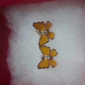 Yellow butterfly earrings